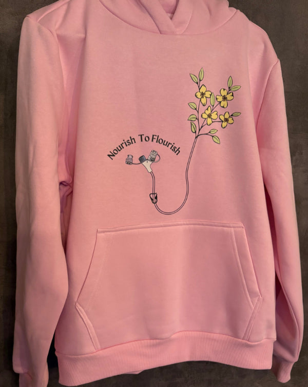 Nourish To Flourish Hoodie (No Drawstrings)