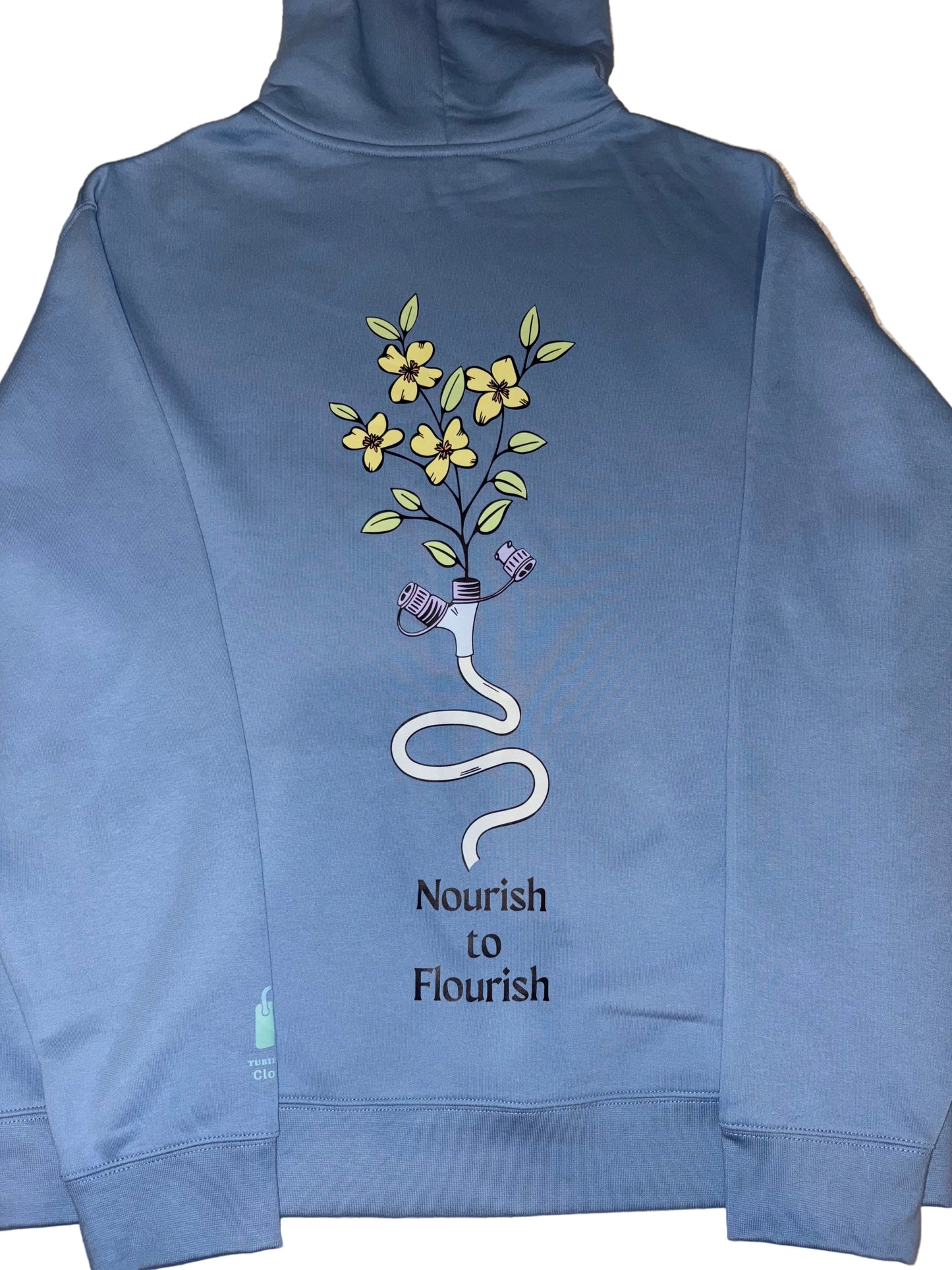 nourish to flourish original one off hoodie